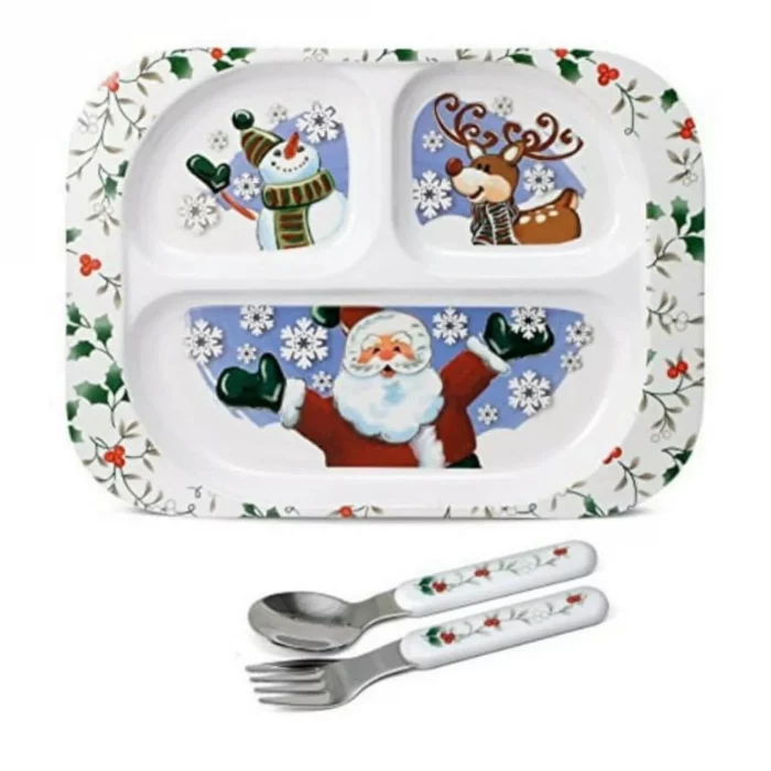 Winterberry Jolly Santa 3-Piece Children’s Mealtime Set